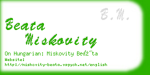 beata miskovity business card